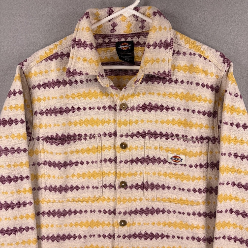 Dickies Falkville Shacket Medium Jacquard Pockets Aztec Geomtetric Print Shirt